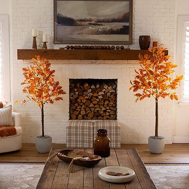 nearly natural 5-ft. Pre-Lit Artificial Autumn Maple Tree with 240 LED Lights