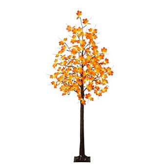 nearly natural 6-ft. Pre-Lit Minimalist Artificial Autumn Maple Tree with 120 LED Lights