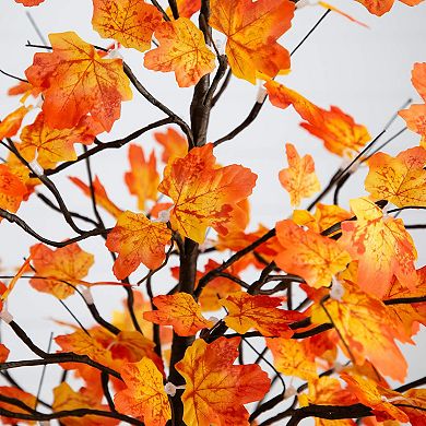 nearly natural 6-ft. Pre-Lit Minimalist Artificial Autumn Maple Tree with 120 LED Lights