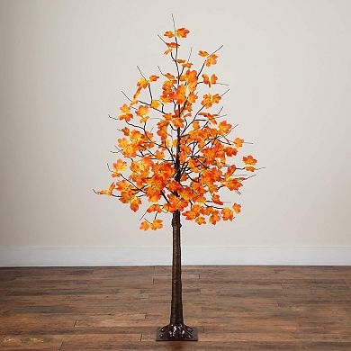 nearly natural 5-ft. Pre-Lit Minimalist Artificial Autumn Maple Tree with 96 LED Lights