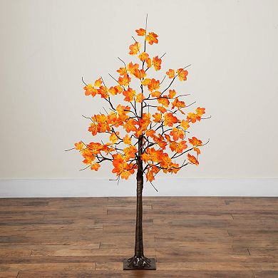 nearly natural 4-ft. Pre-Lit Artificial Autumn Maple Tree with 56 LED Lights