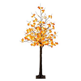 nearly natural 5-ft. Pre-Lit Minimalist Artificial Autumn Maple Tree with 96 LED Lights