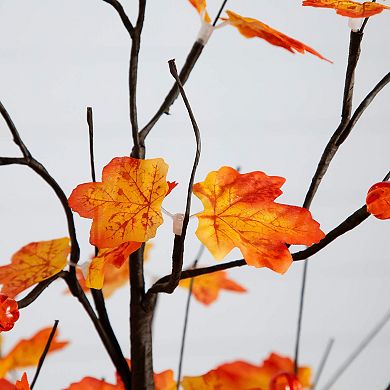 nearly natural 5-ft. Pre-Lit Minimalist Artificial Autumn Maple Tree with 96 LED Lights