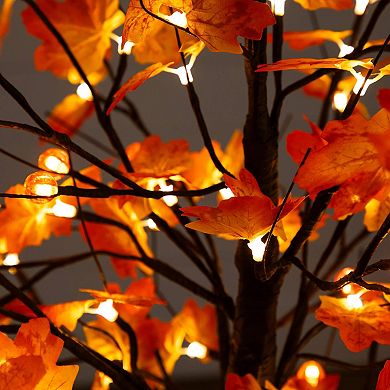 nearly natural 5-ft. Pre-Lit Minimalist Artificial Autumn Maple Tree with 96 LED Lights