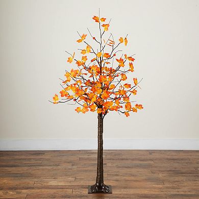nearly natural 5-ft. Pre-Lit Minimalist Artificial Autumn Maple Tree with 96 LED Lights