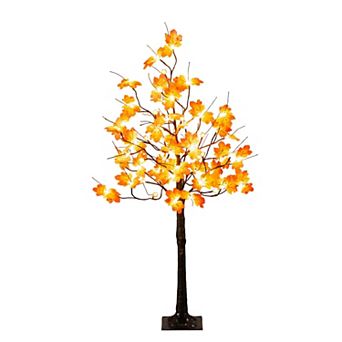 nearly natural 4-ft. Pre-Lit Minimalist Artificial Autumn Maple Tree with LED Lights