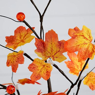 nearly natural 4-ft. Pre-Lit Minimalist Artificial Autumn Maple Tree with LED Lights