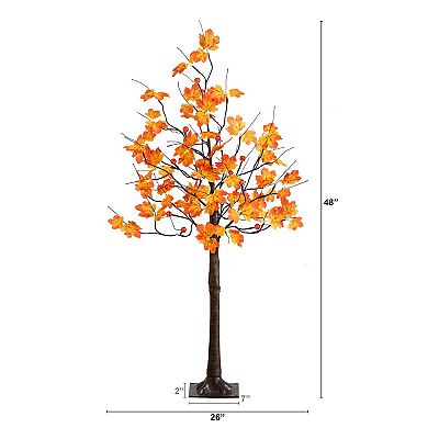 nearly natural 4-ft. Pre-Lit Minimalist Artificial Autumn Maple Tree with LED Lights