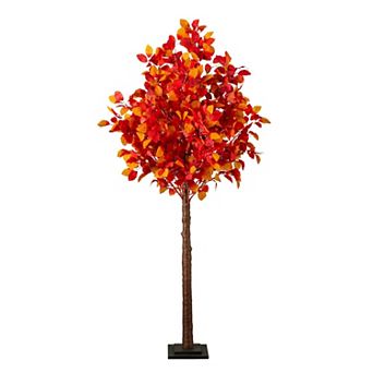 nearly natural 6-ft. Pre-Lit Artificial Autumn Tree with 300 LED Lights