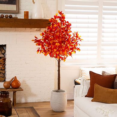 nearly natural 6-ft. Pre-Lit Artificial Autumn Tree with 300 LED Lights