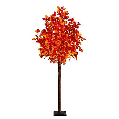 nearly natural 6-ft. Pre-Lit Artificial Autumn Tree with 300 LED Lights