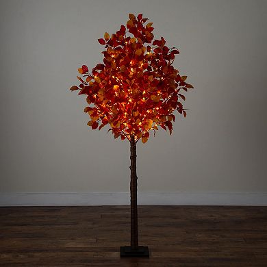 nearly natural 6-ft. Pre-Lit Artificial Autumn Tree with 300 LED Lights