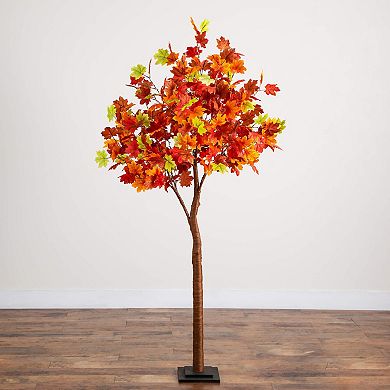 nearly natural 6-ft. Pre-Lit Artificial Maple Tree with 360 Warm White LED Lights