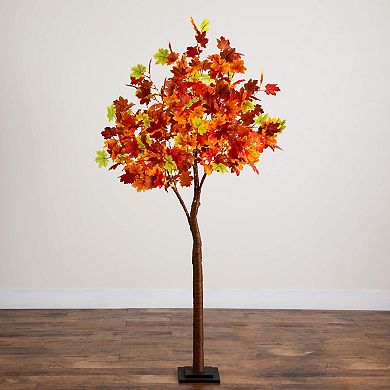 nearly natural 6-ft. Pre-Lit Artificial Maple Tree with 360 Warm White LED Lights