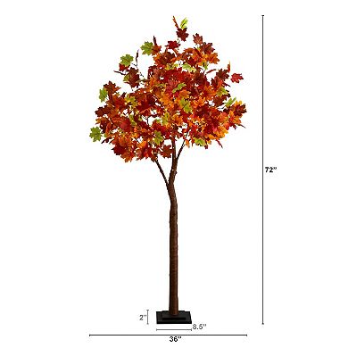 nearly natural 6-ft. Pre-Lit Artificial Maple Tree with 360 Warm White LED Lights