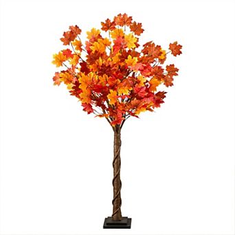 nearly natural 4-ft. Pre-Lit Artificial Autumn Maple Tree with 68 LED Lights