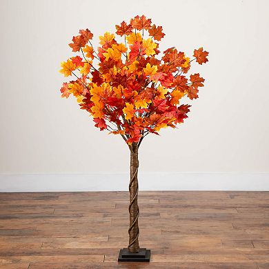 nearly natural 4-ft. Pre-Lit Artificial Autumn Maple Tree with 68 LED Lights