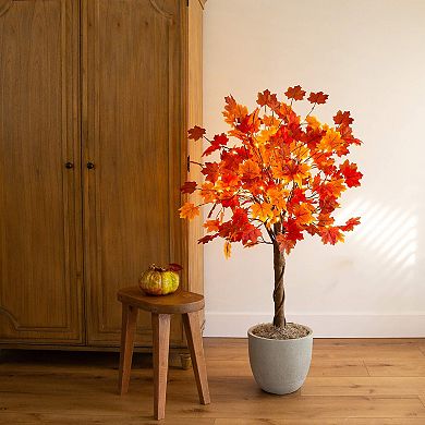 nearly natural 4-ft. Pre-Lit Artificial Autumn Maple Tree with 68 LED Lights