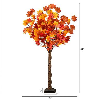 nearly natural 4-ft. Pre-Lit Artificial Autumn Maple Tree with 68 LED Lights