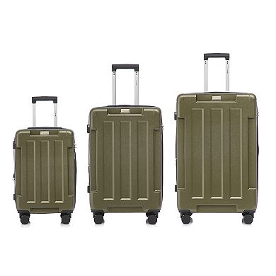 IZOD US Army 3-Piece Lightweight Expandable Hard Shell Spinner Wheel Luggage Set
