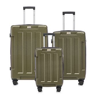 IZOD US Army 3 pc Lightweight Expandable Hard Shell Spinner Wheel Luggage Set