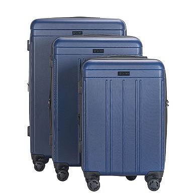 IZOD 3-Piece Lightweight ABS Hard Shell Spinner Telescopic Handle Luggage Set