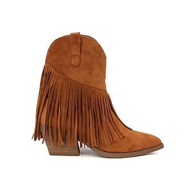 Yoki Gayle-69 Women's Fringe Western Booties