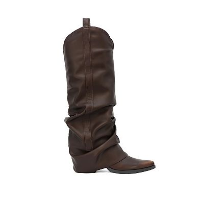 Yoki Gayle-55 Women's Faux Leather Slouch High Boots