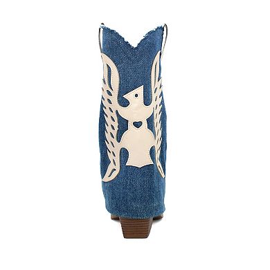 Yoki Avery-05 Women's Frayed Western Foldover Tall Boot