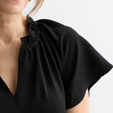 Women's Robbie Bee Ruffle Neck Babydoll Dress