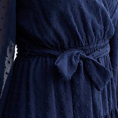 Women's Robbie Bee Long Sleeve Surplice Maxi Dress