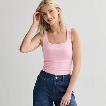 Juniors' SO® Square Neck Tank Top