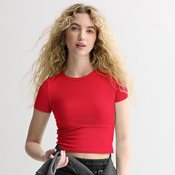 Juniors' SO® Cropped Crewneck Graphic Tee