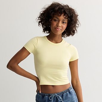 Juniors' SO® Cropped Crewneck Graphic Tee