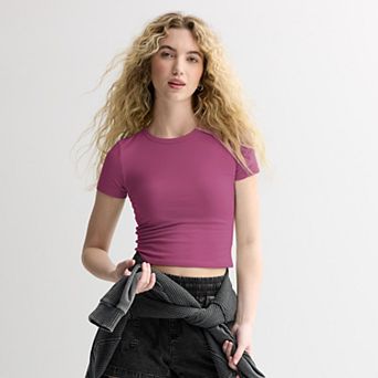 Juniors' SO® Cropped Crewneck Tee