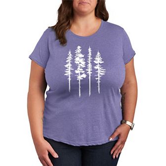 Plus Size Abstract Trees Graphic Tee