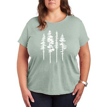 Plus Size Abstract Trees Graphic Tee
