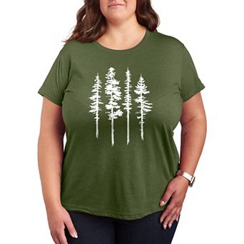 Plus Size Abstract Trees Graphic Tee