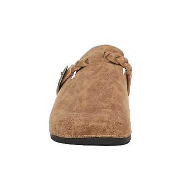 Yoki Gila-166 Women's Braid & Buckle Slip-On Clogs