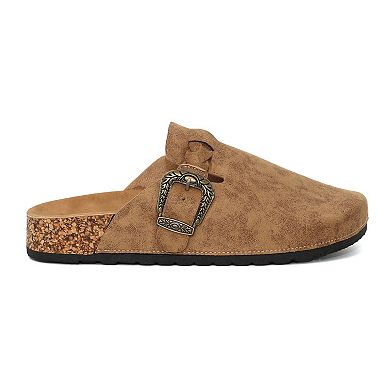 Yoki Gila-166 Women's Braid & Buckle Slip-On Clogs