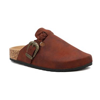 Yoki Gila-166 Women's Braid & Buckle Slip-On Clogs
