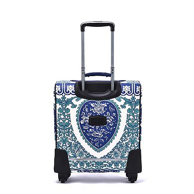 Mellow World Porcelain Printed 20-Inch Spinner Suitcase