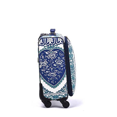 Mellow World Porcelain Printed 20-Inch Spinner Suitcase