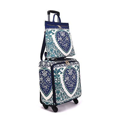 Mellow World Porcelain Printed 20-Inch Spinner Suitcase