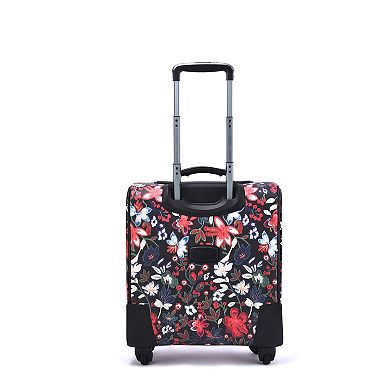 Mellow World Stitched Floral Print Carry-On Spinner Suitcase