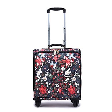 Mellow World Stitched Floral Print Carry-On Spinner Suitcase