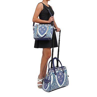 Mellow World Porcelain Printed Wheeled Laptop Tote