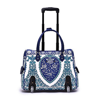 Mellow World Porcelain Printed Wheeled Laptop Tote