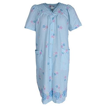 Elegant Emily Women's Floral Woven Seersucker Duster Gown