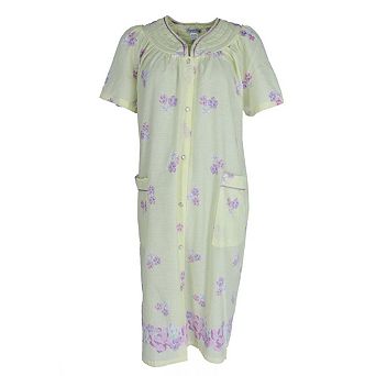 Elegant Emily Women's Floral Woven Seersucker Duster Gown